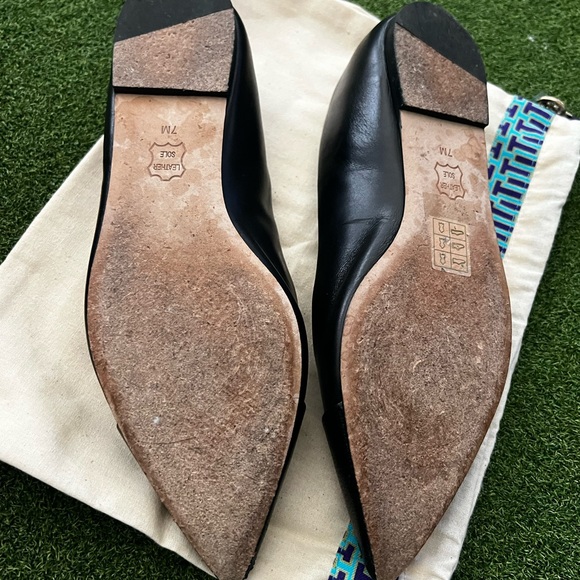 Tory Burch Black Leather Flats - Picture 9 of 14